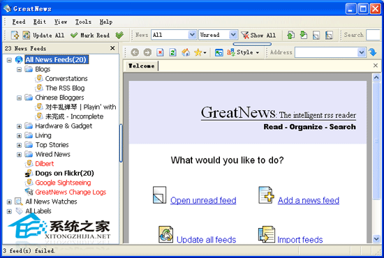  GreatNews(RSSx) 1.0 Beta Build 386 (gu)Z(y)ԾGɫ